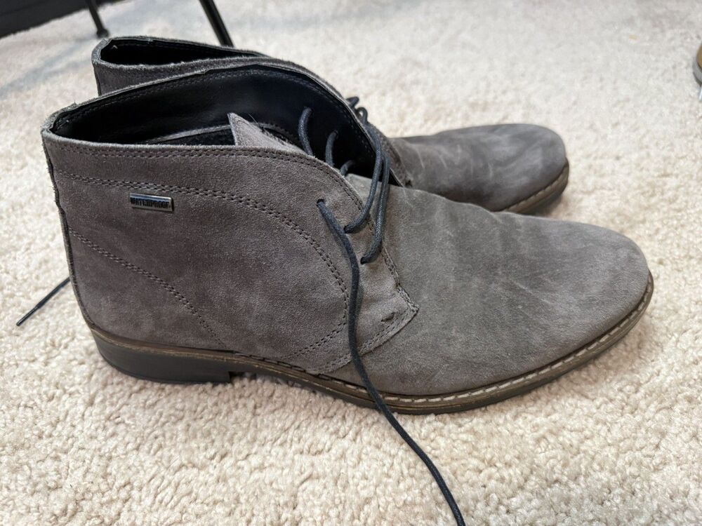 Nordstrom Men's 10 Grey Ms. Grayson Waterproof SUEDE Chukka Boot. ITALY